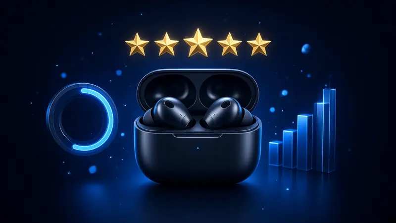 Earbuds beside stars, a ring meter, and small bars 4RaBet App.