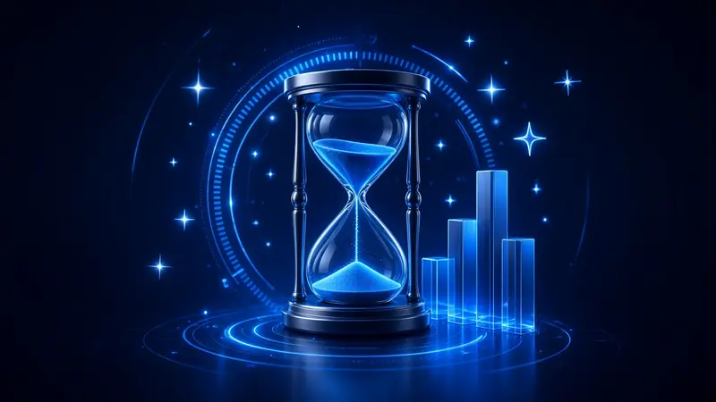 An hourglass beside a ring meter, stars, and a bar chart 4RaBet Bonus.