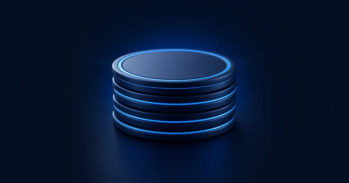 A stack of dark chips with a thin blue edge 4RaBet Casino.