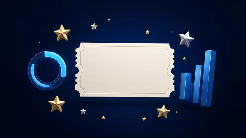 A blank ticket beside stars, a status ring, and small bars 4RaBet Promo Code.