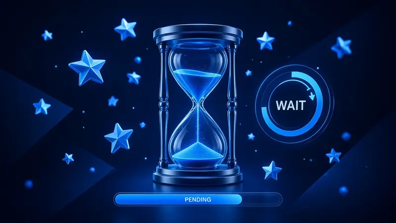 An hourglass beside a progress bar, stars, and a wait meter 4RaBet Withdrawal.
